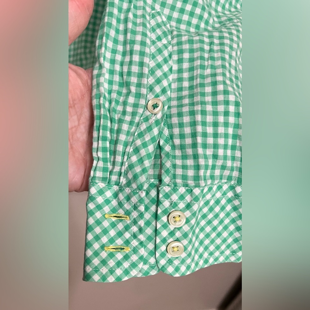 Crown & Ivy gingham long sleeve button down shirt 100 % cotton Size XL Petite - Picture 5 of 9